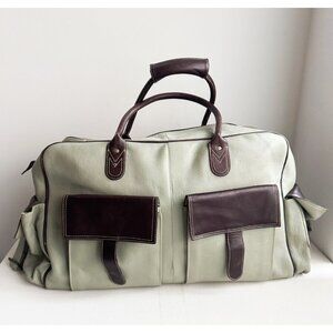 Latico Grey Brown Leather Men's Duffel Travel Bag